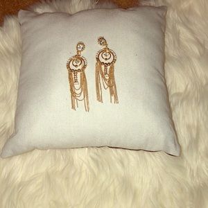 Gold rhinestone statement earrings